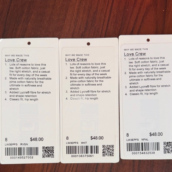Lululemon Love Crews - Set of 4 (Size 8) - Picture 4 of 6